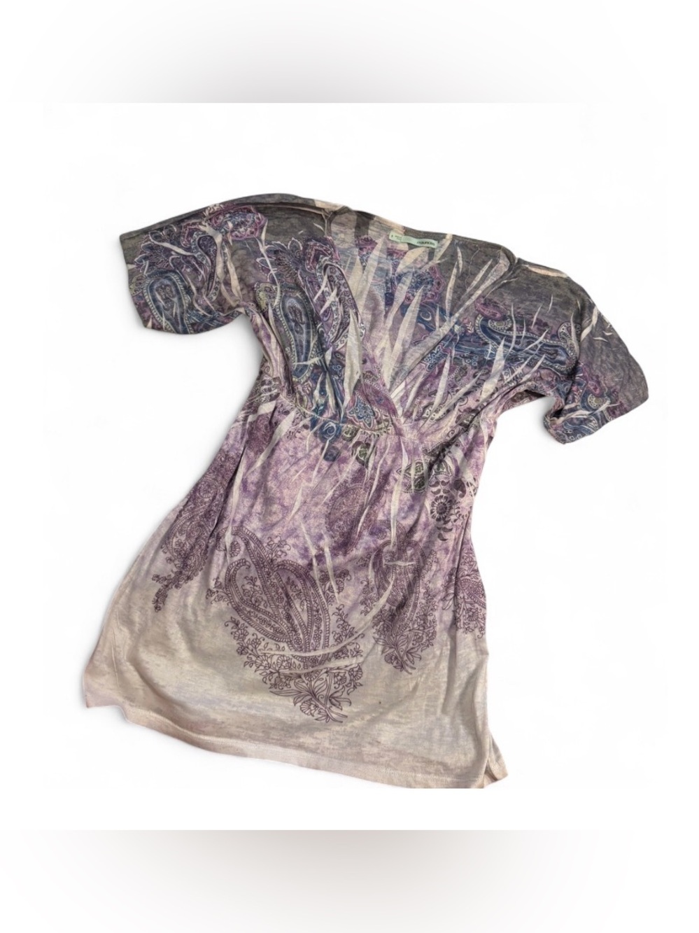 Maurices Purple Ombre Paisley Short Sleeve Camisole Top